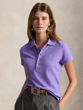 NWOT Polo Ralph Lauren Pastel Purple Pique Slim Polo Size S Old Money Preppy